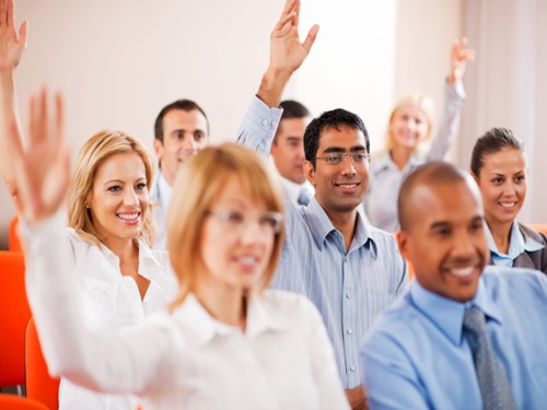 Diverse group learning and engaging in cannabis business education - representing Minnesota Green Guides community network and operator collaboration opportunities